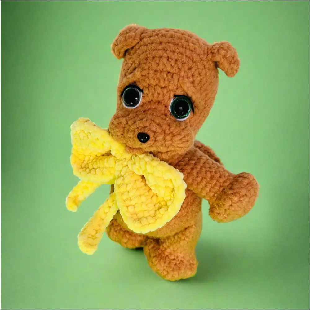 Bow puppy plush