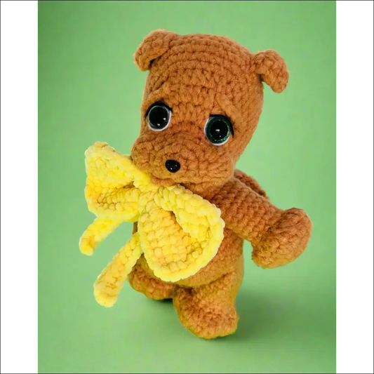 Bow puppy plush