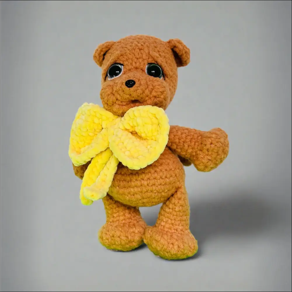 Bow puppy plush