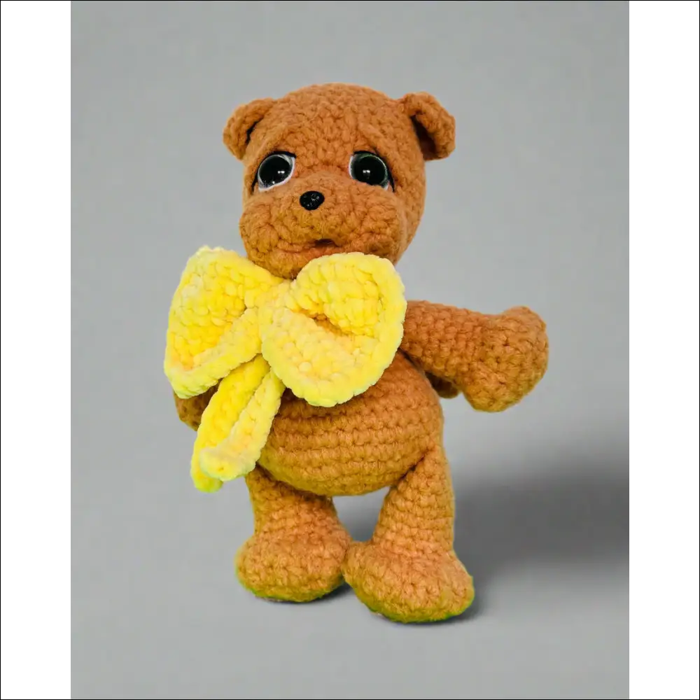 Bow puppy plush