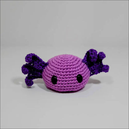 Purple Crochet Blobimals Bunny with Black Eyes and Nose for Fun Playtime Joy