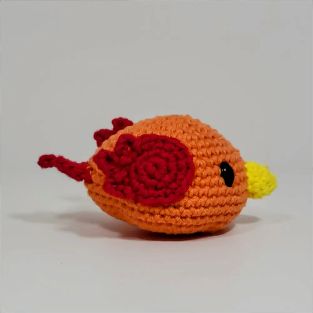 Cute crochet bird with yellow beak from Crochet Blobimals Bunny Panda or Giraffe toys