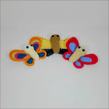 Colorful crochet flowers with a Butterfly Toy to spark imagination and creativity