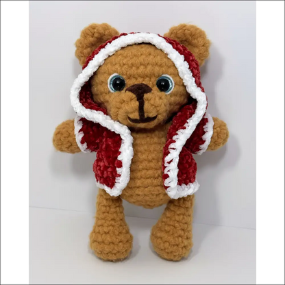 Fluffy bears - plush fluffy bear with hood or vest