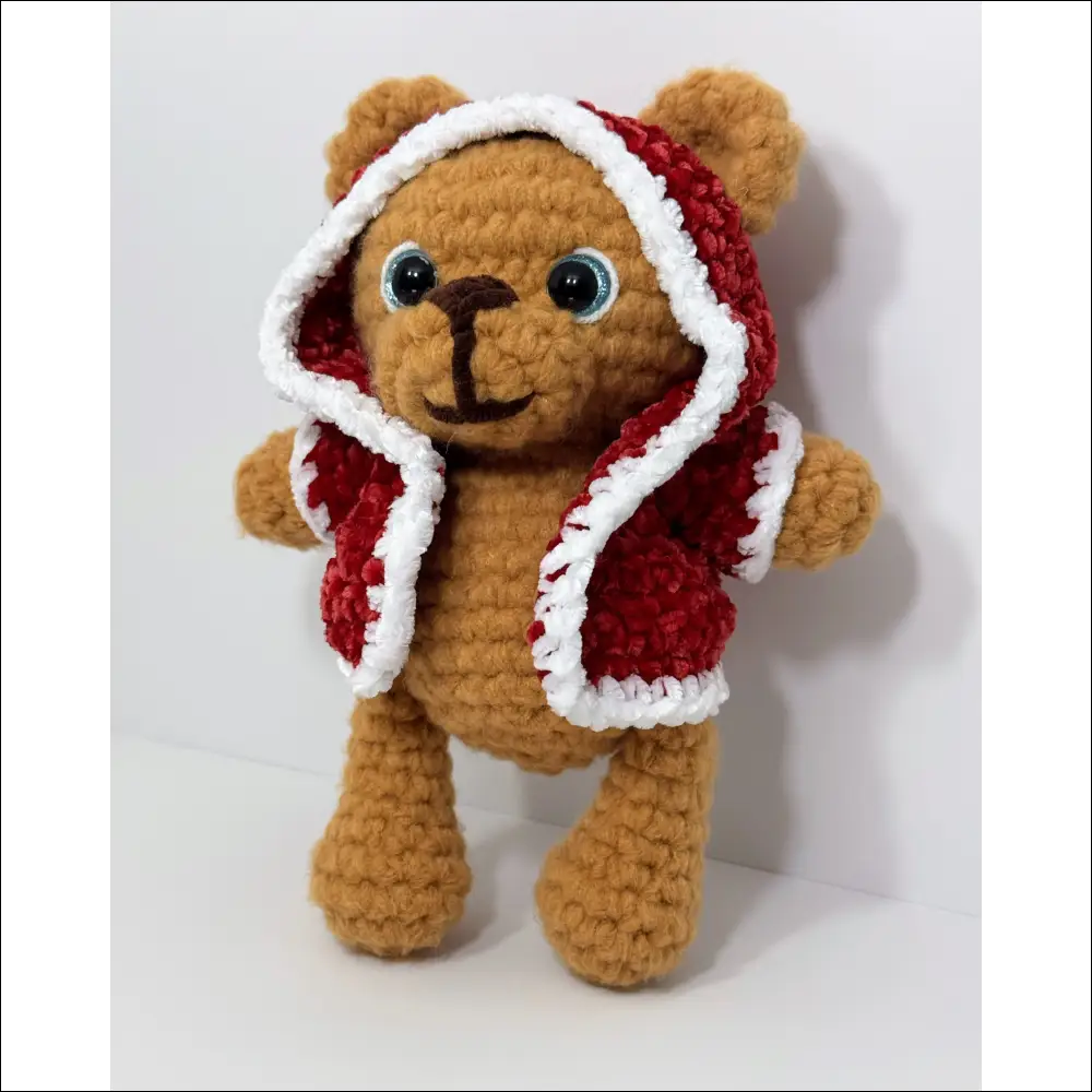 Fluffy bears - sweater - plush fluffy bear with hood or vest