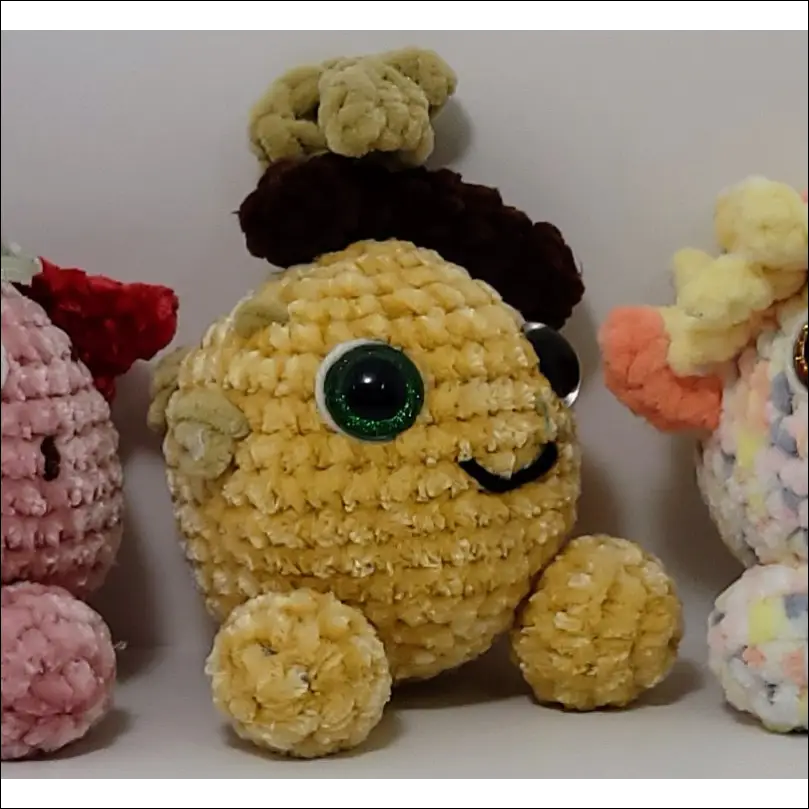 Cute group of Adorable Hand-crocheted Forest Sprites with Water Drop Design together