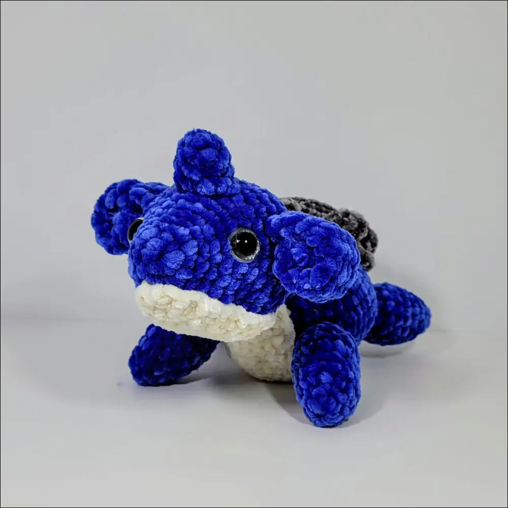 Adorable Crocheted Blue Shark Plush Toy, perfect for Lapras plush collectors and fans!