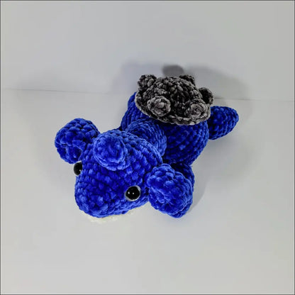 Crocheted blue turtle toy with gray shell, perfect for Lapras Plush fans and collectors