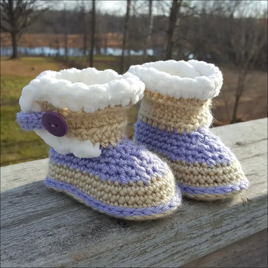 Purple winter booties - baby shoes purple winter booties