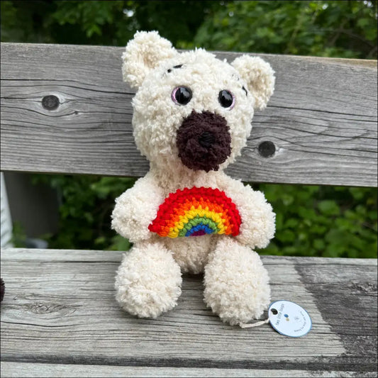 Rainbow bear plush