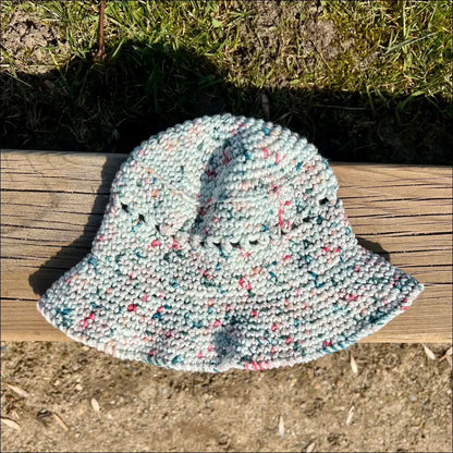 Summer fun bucket hats - 3-6 months / cream/peach/teal hat