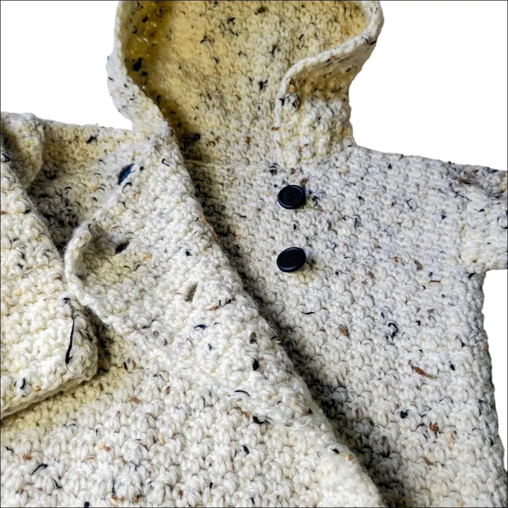 Speckled knit Cozy Tweed Sweater with Wooden Buttons for toddlers