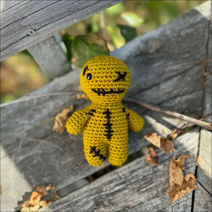 Cute Yellow Zombie Plush Toy with a Smiling Face and Simple Limbs for Spooky Fun